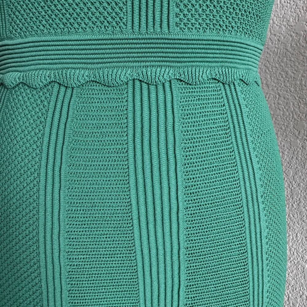 The Kooples | NWT Kelly Green Knit Pointelle Fit & Flare Dress Size 0/XS - Picture 7 of 12